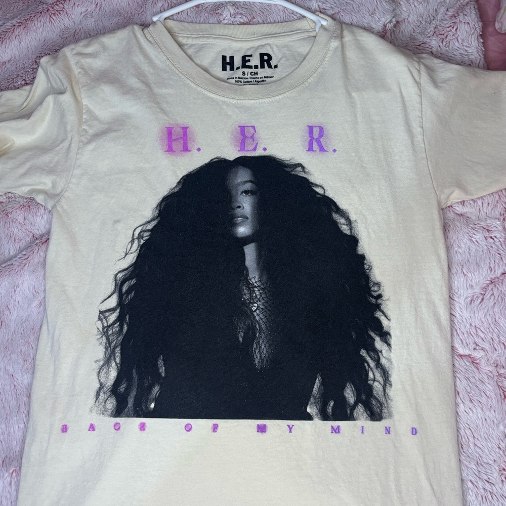 H.E.R. Graphic Tee in Cream and Black